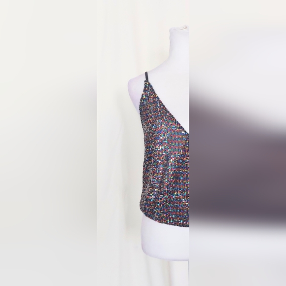 Altar'd State Women's Small Sequin Spaghetti Strap Tank Top Multicolor - Picture 2 of 8